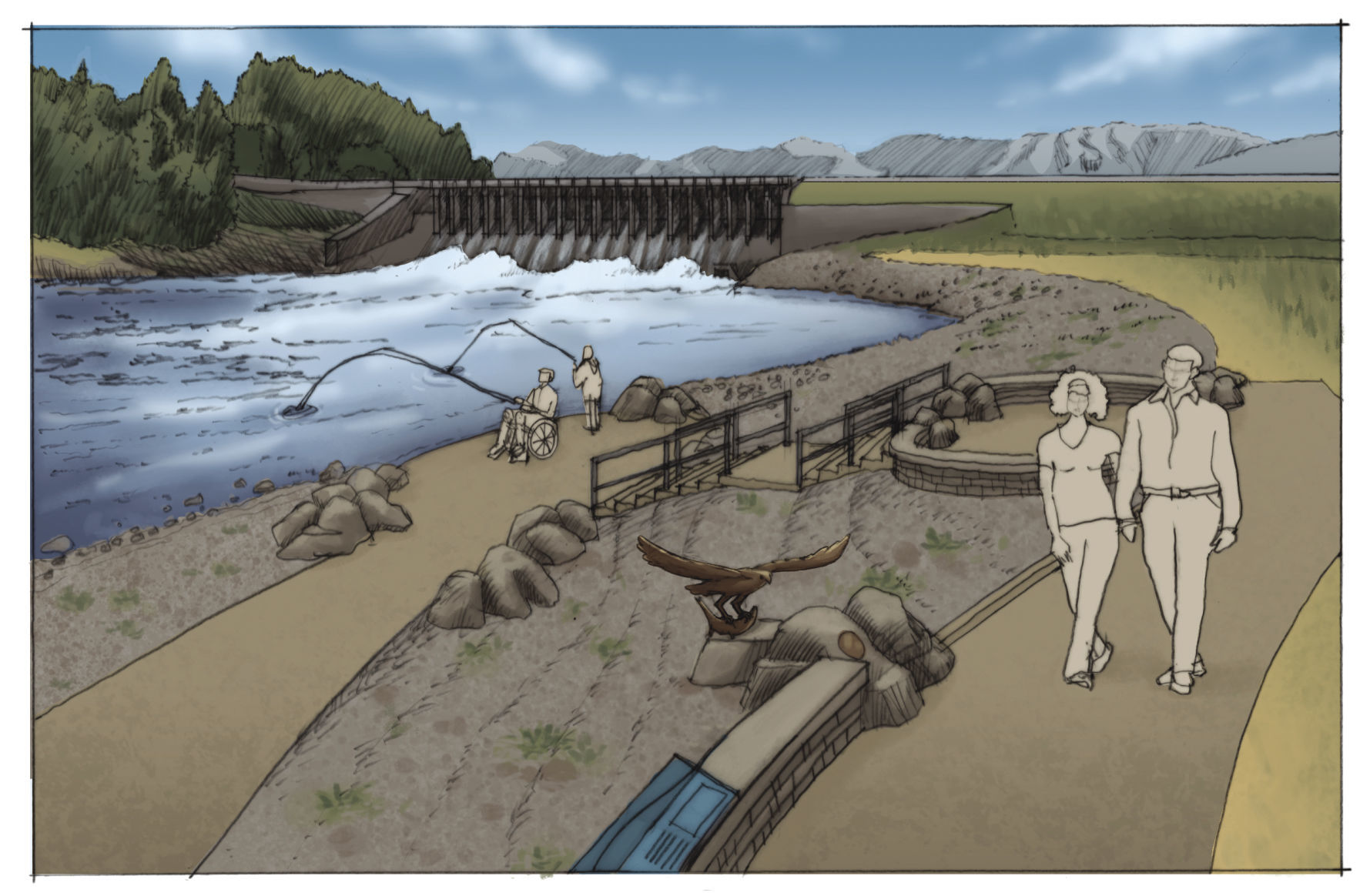 Jackson Lake Dam boat ramp